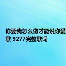 你要我怎么做才能说你爱我什么歌 9277完整歌词
