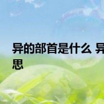 异的部首是什么 异的意思