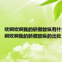 吹啊吹啊我的骄傲放纵有什么梗 吹啊吹啊我的骄傲放纵的出处