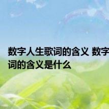 数字人生歌词的含义 数字人生歌词的含义是什么