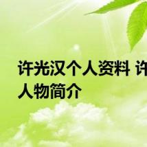 许光汉个人资料 许光汉人物简介