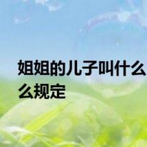 姐姐的儿子叫什么 有什么规定