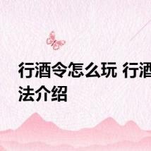 行酒令怎么玩 行酒令玩法介绍