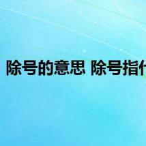 除号的意思 除号指什么