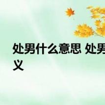 处男什么意思 处男的含义
