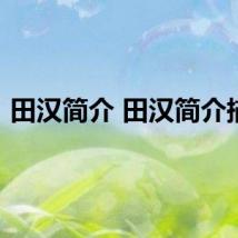 田汉简介 田汉简介描述