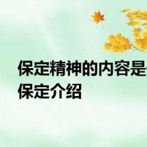 保定精神的内容是什么 保定介绍