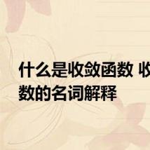 什么是收敛函数 收敛函数的名词解释