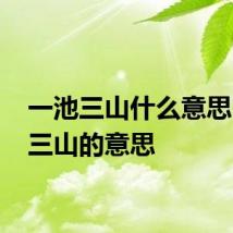 一池三山什么意思 一池三山的意思
