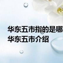 华东五市指的是哪五市 华东五市介绍