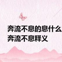 奔流不息的息什么意思 奔流不息释义