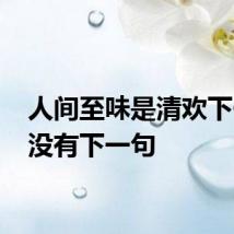 人间至味是清欢下一句 没有下一句