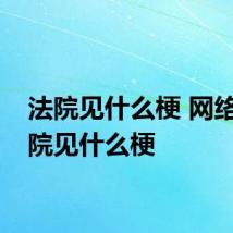 法院见什么梗 网络语法院见什么梗