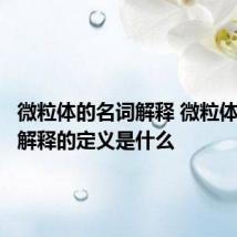 微粒体的名词解释 微粒体的名词解释的定义是什么