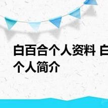 白百合个人资料 白百合个人简介