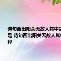诗句西出阳关无故人其中故人指的是 诗句西出阳关无故人其中故人解释