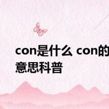 con是什么 con的多种意思科普