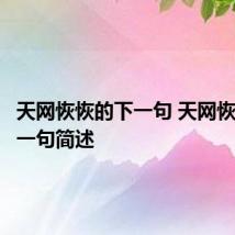 天网恢恢的下一句 天网恢恢的下一句简述