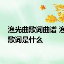 渔光曲歌词曲谱 渔光曲歌词是什么