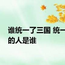 谁统一了三国 统一三国的人是谁