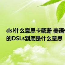 dsl什么意思卡戴珊 美语俚语中的DSLs到底是什么意思