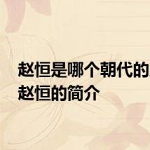 赵恒是哪个朝代的皇帝 赵恒的简介