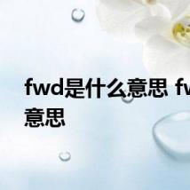 fwd是什么意思 fwd的意思