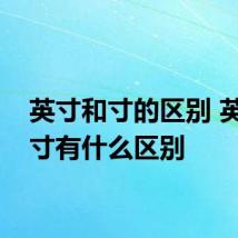 英寸和寸的区别 英寸和寸有什么区别