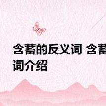 含蓄的反义词 含蓄反义词介绍