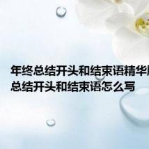 年终总结开头和结束语精华版 年终总结开头和结束语怎么写