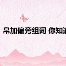 帛加偏旁组词 你知道吗