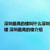 深圳最高的楼叫什么深圳第一高楼 深圳最高的楼介绍
