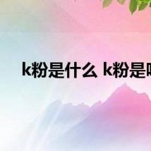 k粉是什么 k粉是吗