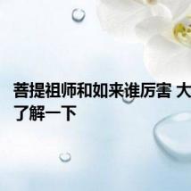 菩提祖师和如来谁厉害 大家可以了解一下