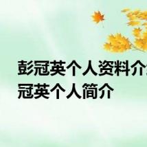 彭冠英个人资料介绍 彭冠英个人简介
