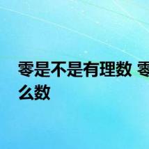 零是不是有理数 零是什么数