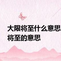 大限将至什么意思 大限将至的意思