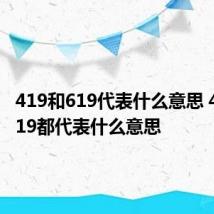 419和619代表什么意思 419和619都代表什么意思