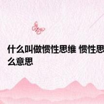 什么叫做惯性思维 惯性思维是什么意思