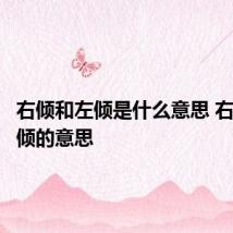 右倾和左倾是什么意思 右倾和左倾的意思