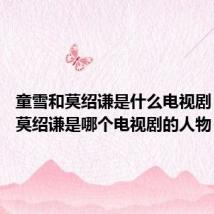 童雪和莫绍谦是什么电视剧 童雪和莫绍谦是哪个电视剧的人物