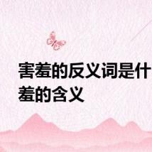 害羞的反义词是什么 害羞的含义