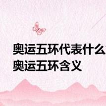 奥运五环代表什么意思 奥运五环含义