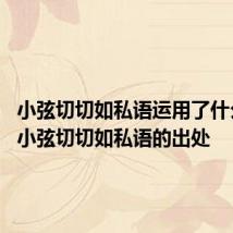 小弦切切如私语运用了什么手法 小弦切切如私语的出处