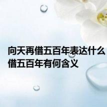 向天再借五百年表达什么 向天再借五百年有何含义
