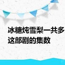冰糖炖雪梨一共多少集 这部剧的集数