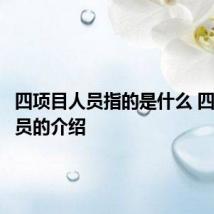 四项目人员指的是什么 四项目人员的介绍