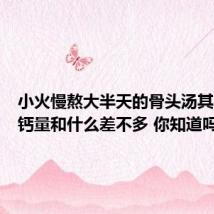 小火慢熬大半天的骨头汤其中的含钙量和什么差不多 你知道吗