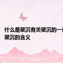 什么是聚沉有关聚沉的一些内容 聚沉的含义