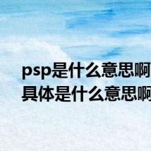 psp是什么意思啊 psp具体是什么意思啊